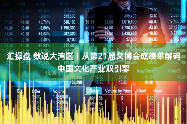 汇操盘 数说大湾区｜从第21届文博会成绩单解码中国文化产业双引擎