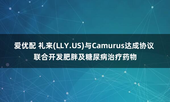 爱优配 礼来(LLY.US)与Camurus达成协议 联合开发肥胖及糖尿病治疗药物