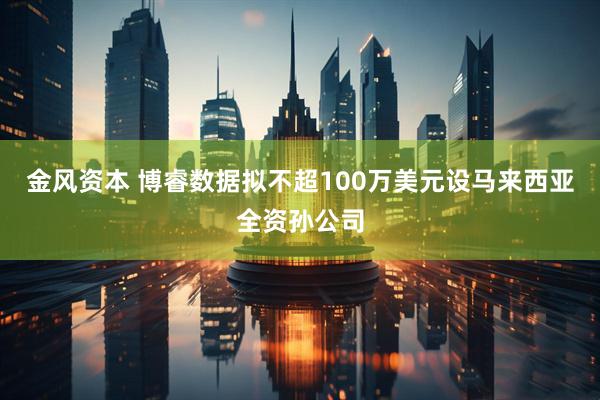 金风资本 博睿数据拟不超100万美元设马来西亚全资孙公司